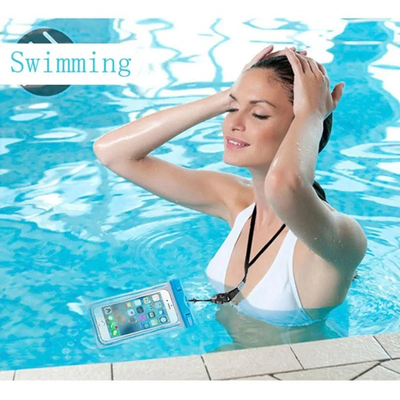 Waterproof Phone Pouch Drift Diving Swimming Bag Underwater Dry Bag Case Cover For Phone Water Sports Beach Pool Skiing 6 inch
