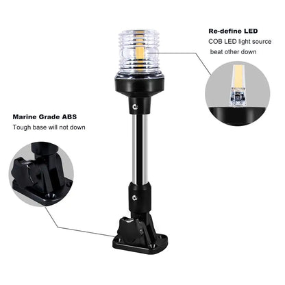 NEW Fold Down 360 Degree LED Boat Navigation Light for Yacht Marine Anchor Light 12~24 V Sailing Signal Light  Boat Accessories
