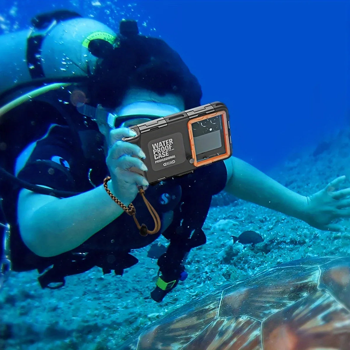 Waterproof Phone Case Holsters & 15m Diving 50ft Swimming Premium Protective Housing & Lanyard For iPhone Samsung 6.8" Phone