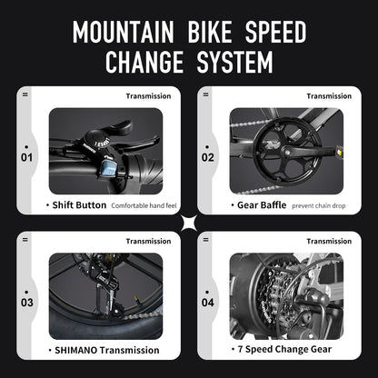 DEEPOWER S7Pro Electric Bike for Adults, 48V, 60Ah,Dual Battery, 20''x4.0 Fat Tires,Snow Mountain E-Bike, 2000W Electric Bicycle